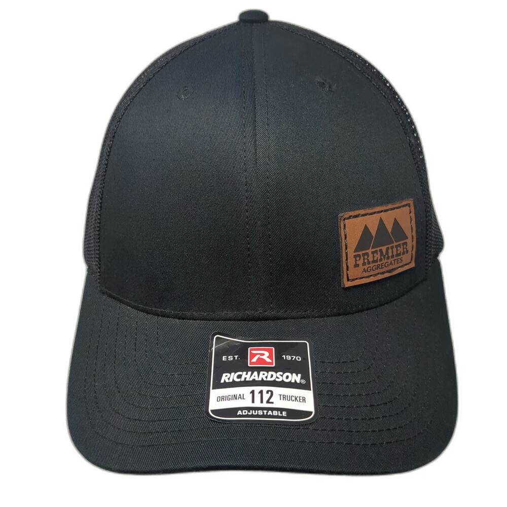 Richardson Trucker Hat Black One Size Mesh Back Snapback Premier Aggregates